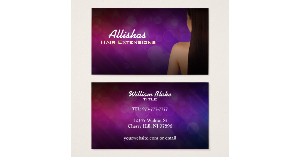 Hair Extensions Business Cards Zazzle