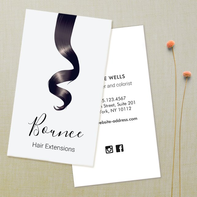 Hair Extensions Stylist Salon Business Card