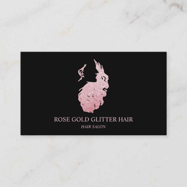 Hair extention Rose gold Business Card