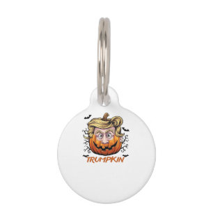Hair Funny Pumpkin Halloween Boo - Political Humor Pet ID Tag