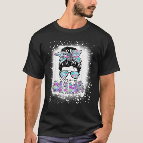 Hair Glasses Mermaid Mama Messy Hair Bun Glasses M T_Shirt