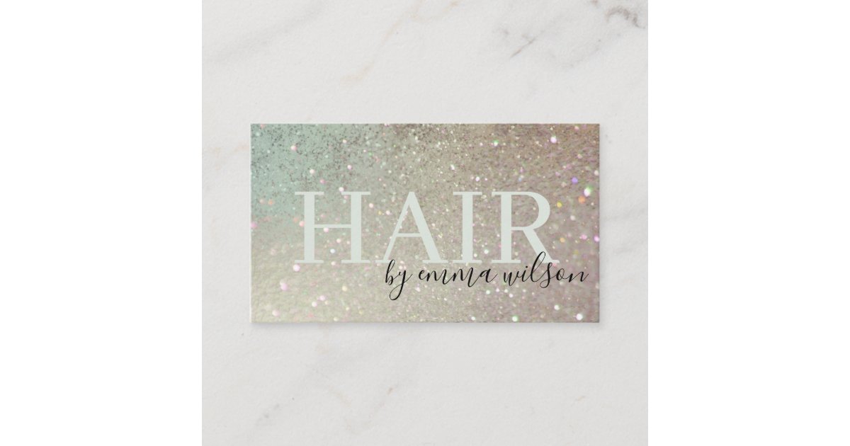 Hair Glitter Green Pink Aqua Shiny Shimmer Business Card Zazzle