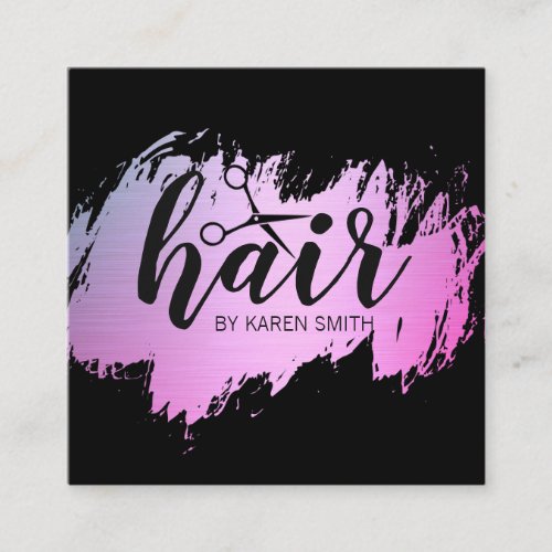 HAIR  Gold Brushed  Glamour Square Business Card