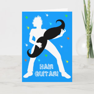 Hair Guitar Birthday Card