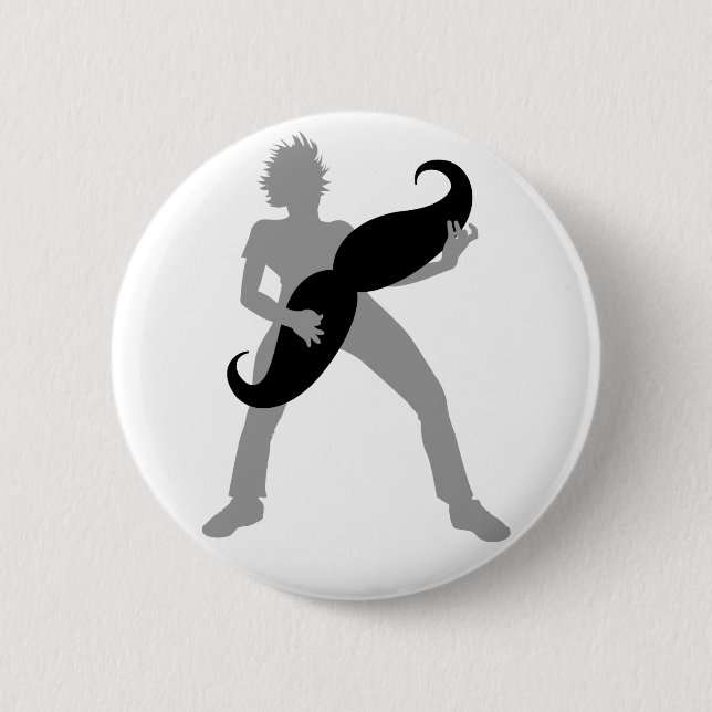 Hair Guitar Pinback Button (Front)