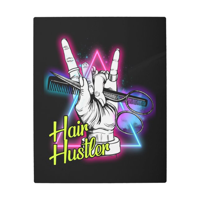 Hair Hustler Metal Print (Front)