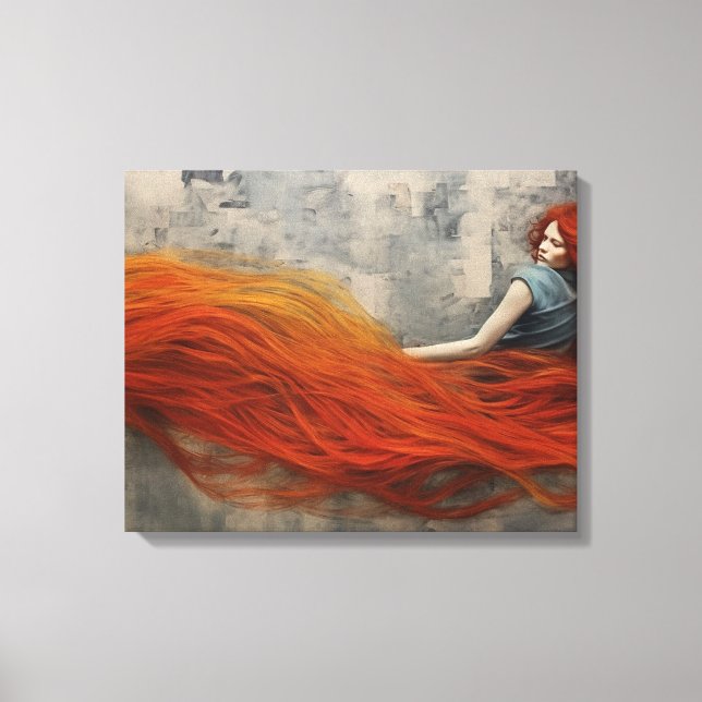 Hair in Waves painting Canvas Print (Front)