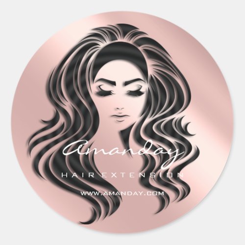 Hair Lash Extension Stylist Makeup Artist Blush Classic Round Sticker