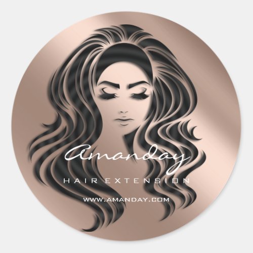 Hair Lash Extension Stylist Makeup Artist Rose Classic Round Sticker