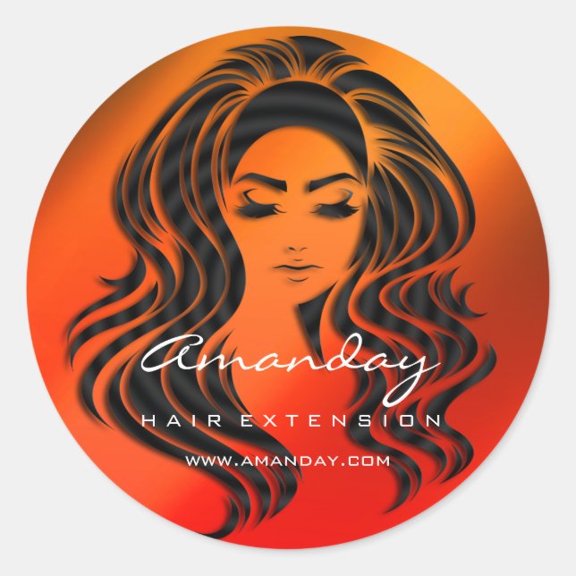 Hair Lash Extension Stylist Makeup Honey Gold Red Classic Round Sticker (Front)
