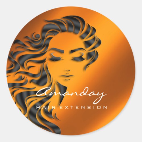 Hair Lashes Extension Stylist Makeup Honey Gold Classic Round Sticker
