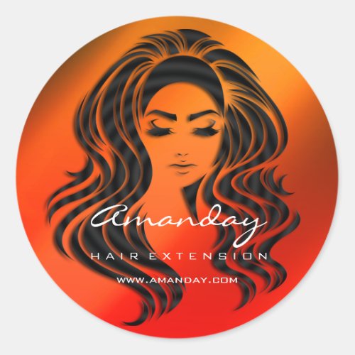 Hair Lashes Extension Stylist Makeup Honey Red Classic Round Sticker