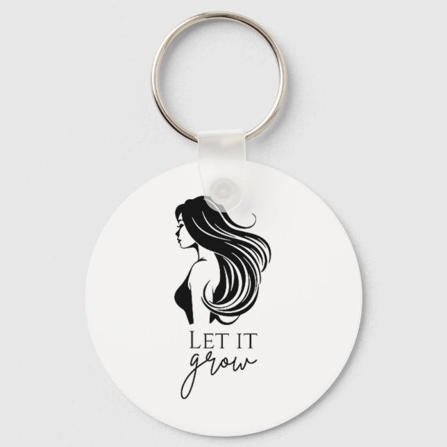 Hair Length Check Growth Chart Womens _1  Keychain (Front)
