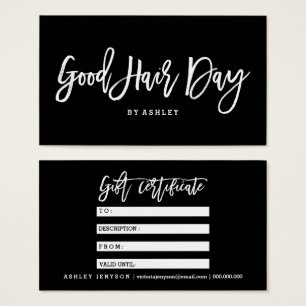 Hair logo elegant typography gift certificate