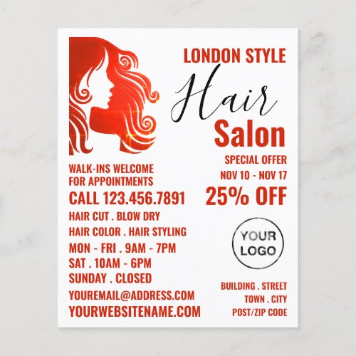 Hair Logo Hair Stylist Hair Salon Advert Flyer