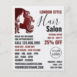 Hair Logo, Hair Stylist, Hair Salon Advert Flyer