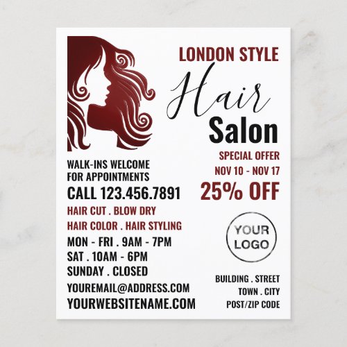 Hair Logo Hair Stylist Hair Salon Advert Flyer