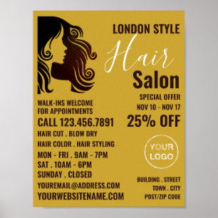 Hair Logo, Hair Stylist, Hair Salon Advert Poster