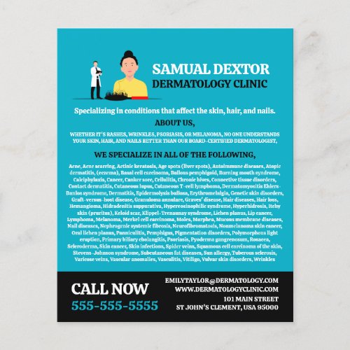 Hair Loss Dermatologist Dermatology Clinic Flyer