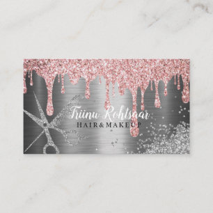 HAIR MAKE UP Glitter Sparkling Rose Business Card