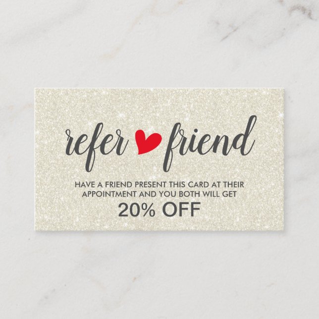 Hair & Makeup Artist Ivory Glitter Salon Referral (Front)