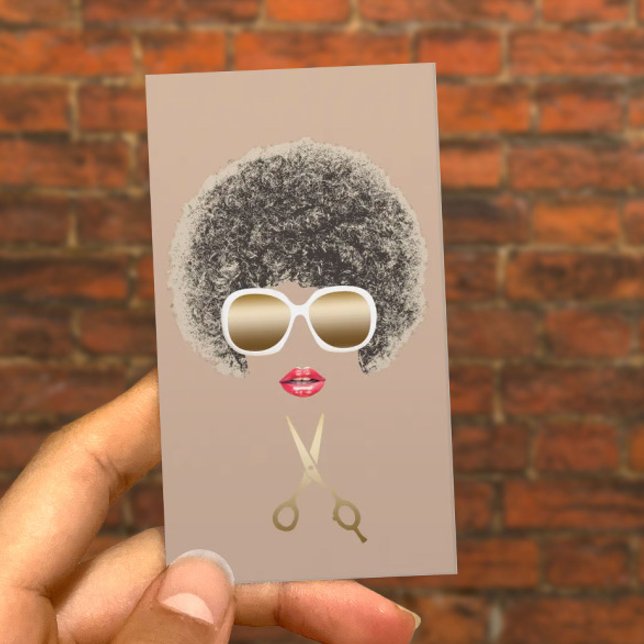 Hair & Makeup Artist Natural Hair Salon Business Card (Creator Uploaded)