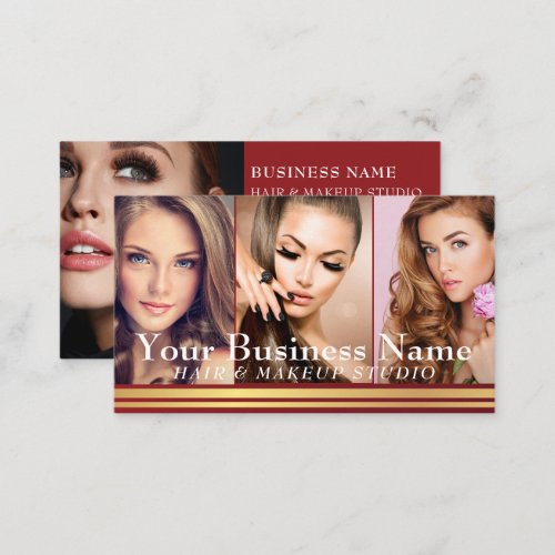 Hair  Makeup Artists 4 Photo college Black Luxury Business Card