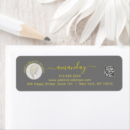 Hair Makeup Beauty Studio Lash Gold Logo QR RSVP L Label