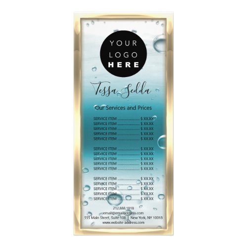 Hair Makeup Body Massage Logo Aqua Ossigen  Rack Card