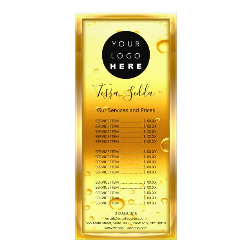 Hair Makeup Body Massage Logo Aqua SPA Beauty  Rack Card