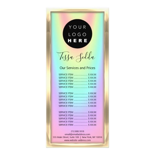Hair Makeup Body Massage Logo Holograph Rack Card