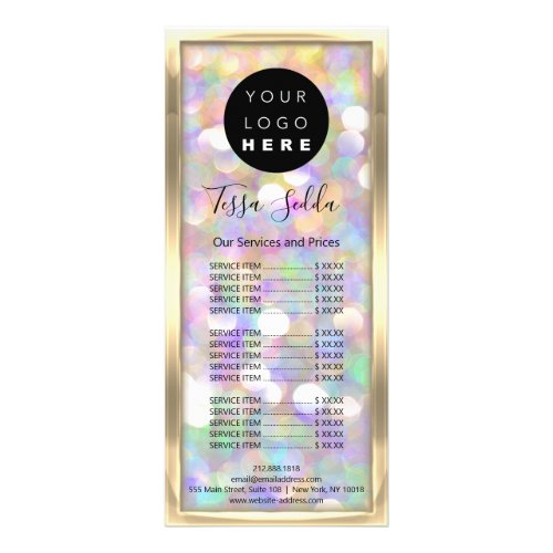 Hair Makeup Body Skin Care Logo Beauty Holograph  Rack Card