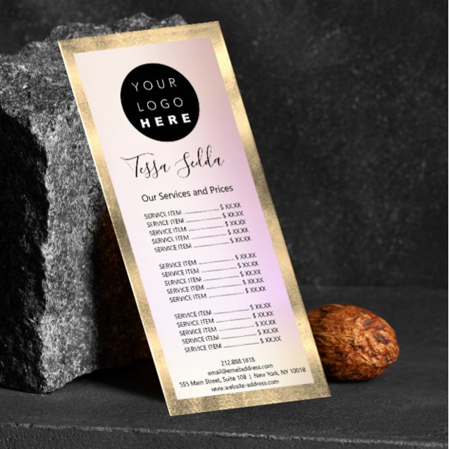 Hair Makeup Body Skin Care Logo Beauty Studio Ombr Rack Card (Creator Uploaded)