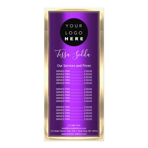 Hair Makeup Body Skin Care Logo Gold Beauty Purple Rack Card