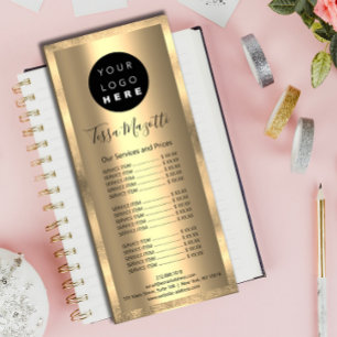 Hair Makeup Body Skin Care Logo Gold Beauty Studio Rack Card