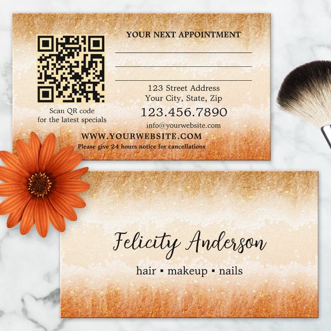 Hair Makeup Nails Beauty Appointment Card (Creator Uploaded)