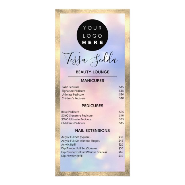 Hair Makeup Nails Manicure Pedicure SPA Rack Card (Front)