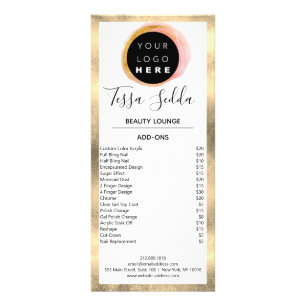 Hair Makeup Nails Manicure Pedicure Wellness Rack Card