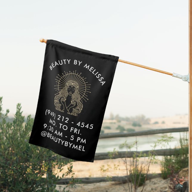 Hair Makeup Nails Salon Celestial Tarot Marketing House Flag (Insitu (Back))