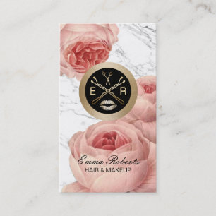 Hair & Makeup Salon Vintage Floral Appointment Card