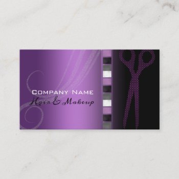 Hair & Makeup Trendy Purple Beauty Salon Appointment Card by chandraws at Zazzle