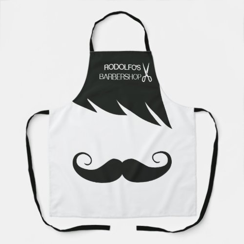 Hair  moustache w scissors barbershop employees apron