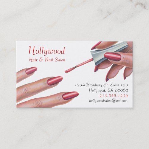 Hair &amp; Nail Salon_Beauty Stylist Business Card Template