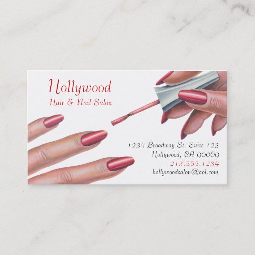 Customizable Hair &amp; Nail Salon_Beauty Stylist Business Card Template
