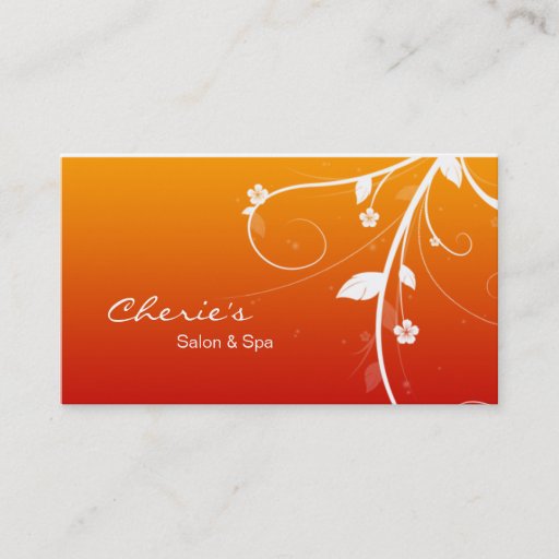 Customizable Hair / Nail Salon Floral Swirls business card