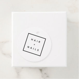 HAIR + NAILS stylist elegant logo round label