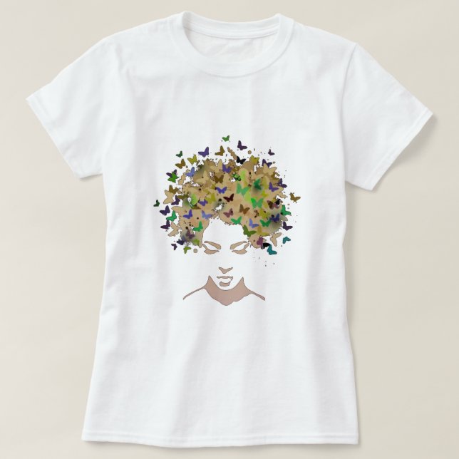 Hair of Butterflies T-Shirt (Design Front)