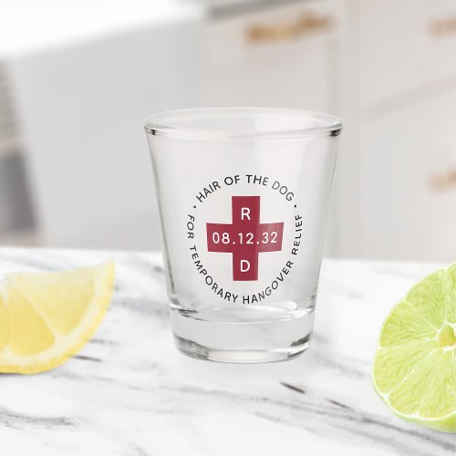 Hair of the Dog Funny Wedding Hangover Relief Shot Glass