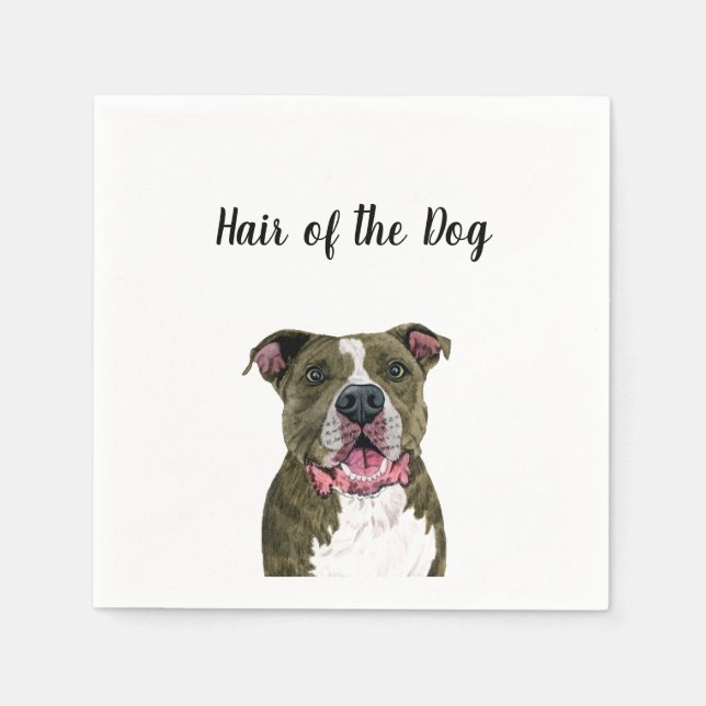 "Hair of the Dog" Wedding Cocktail Napkins (Front)