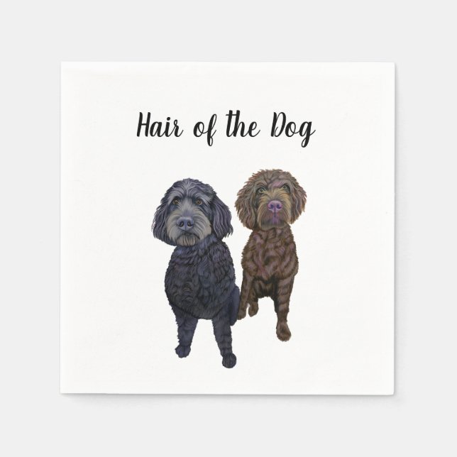 "Hair of the Dog" Wedding Cocktail Napkins (Front)